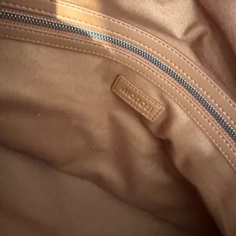 Like New Mono Tan Vegan Leather Weekender - Picture 10 of 12